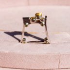 Sterling Silver Citrine Square Lego Ring