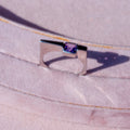 Sterling Silver Asymmetrical Amethyst Ring