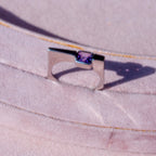 Sterling Silver Asymmetrical Amethyst Ring