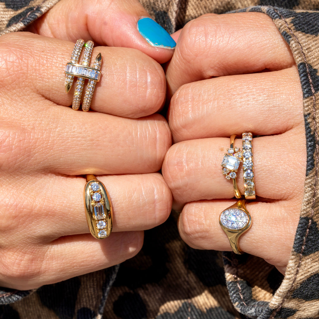 14k Round Diamond Band