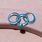 Sterling Silver Turquoise + Stacker Rings (set of 3)