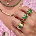 14k Emerald Chunky Ring