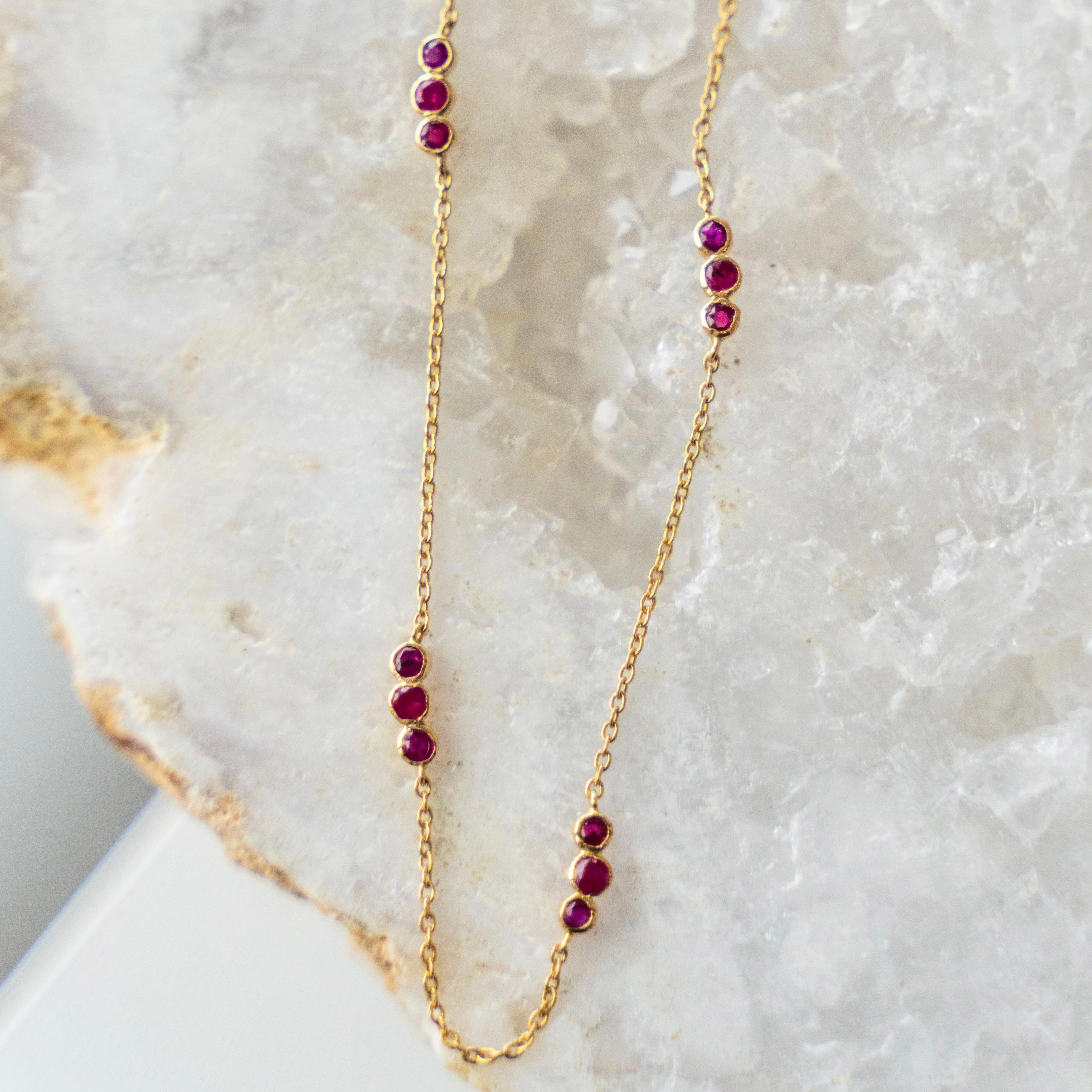 14k Ruby By The Yard Necklace