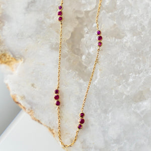 14k Ruby By The Yard Necklace