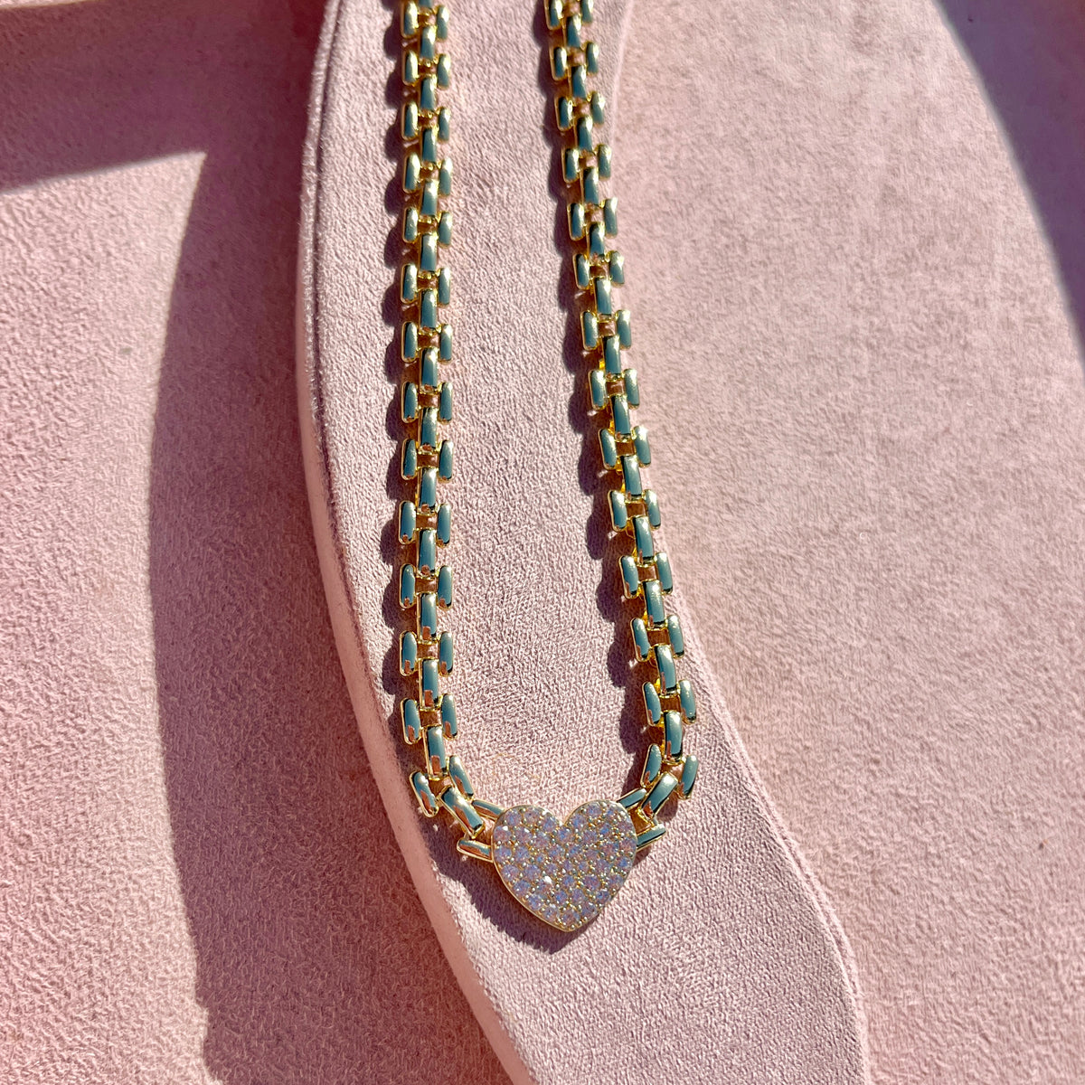 Panther CZ Heart Necklace