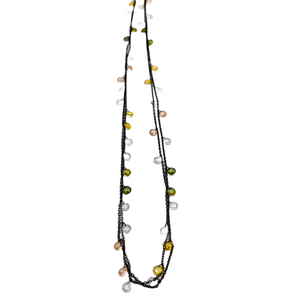 Oxidized Silver + Colored CZ’s Necklace