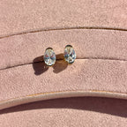 Oval Bezel CZ Studs