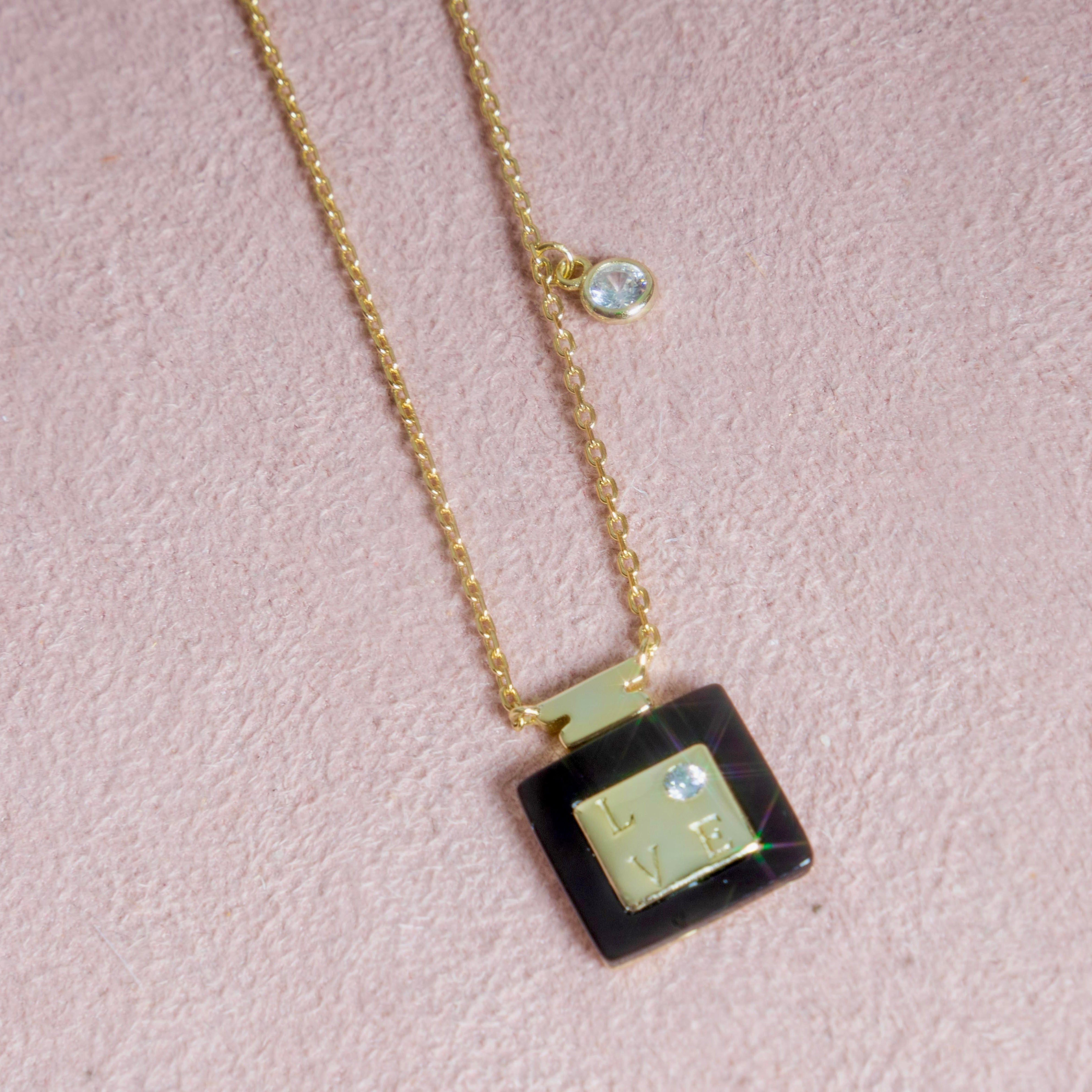Love Perfume Bottle Necklace