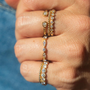 14k Double Twisted Diamond Ring