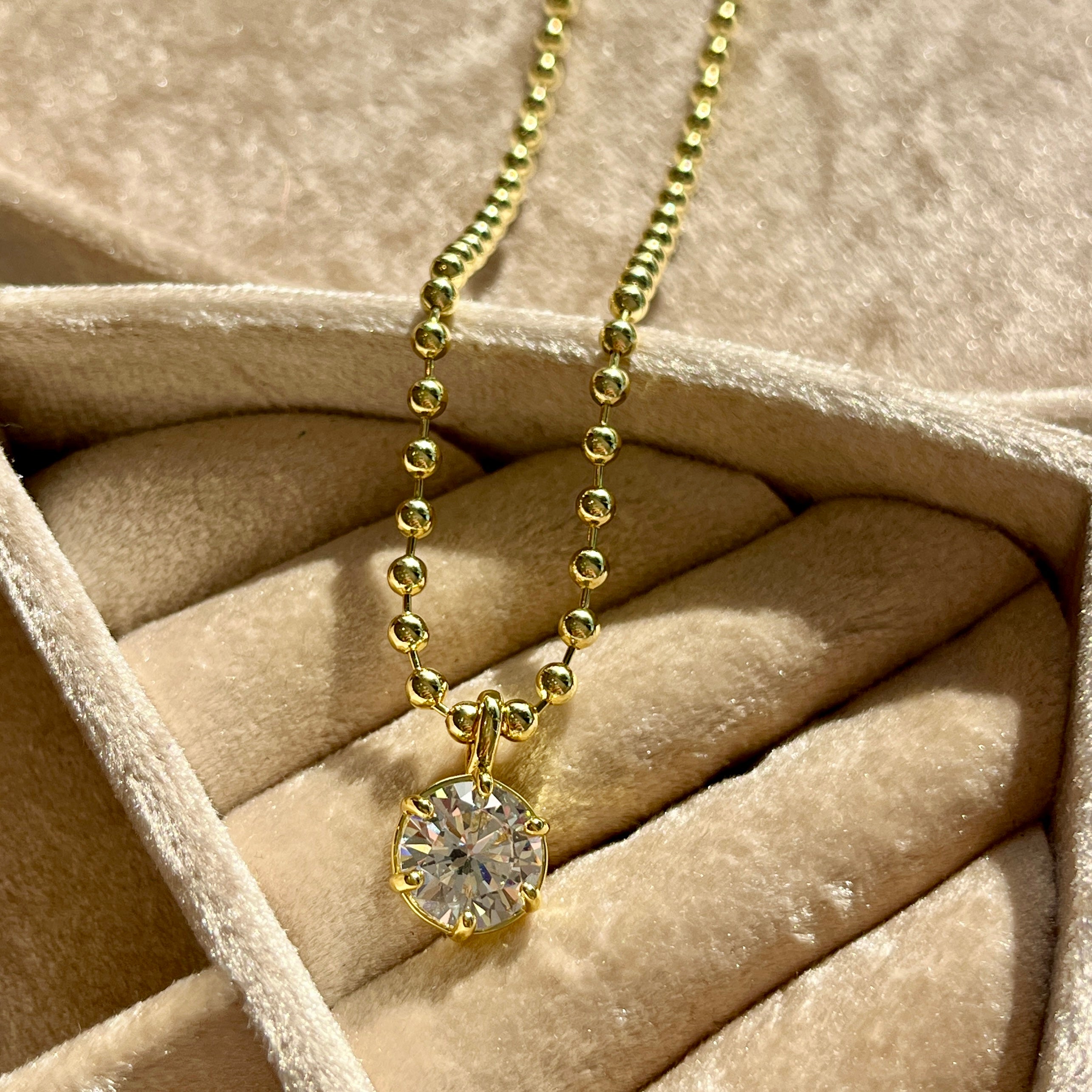 Faux Diamond Beaded Necklace