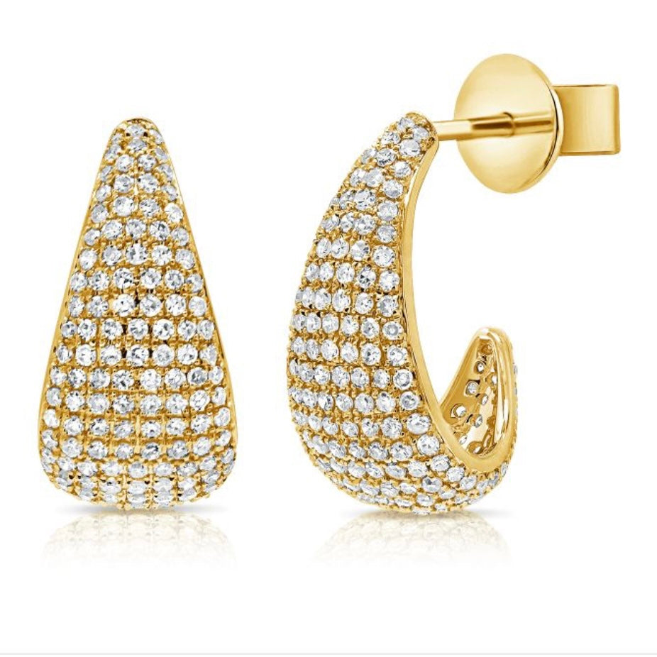 14k Diamond Pavé Cage Hoops