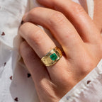 14k Emerald Chunky Ring