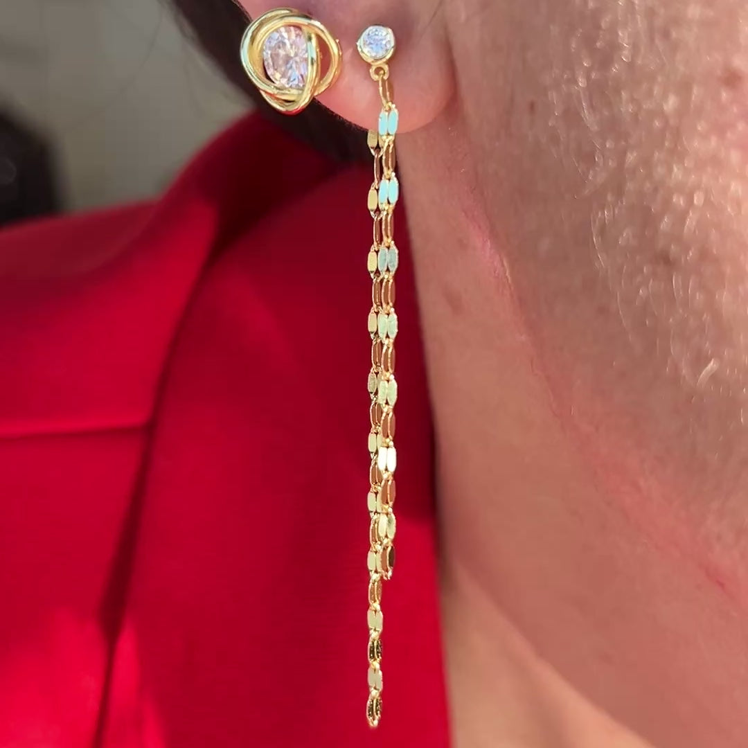 Front + Back Shimmer Earrings